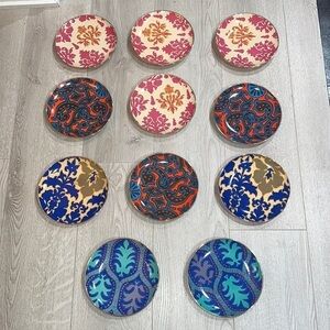 Set of 11 Tracy Reese Salad Desert Plates Dishes